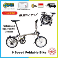SGSeller!LATEST 3Sixty 6Speed Foldable 360 Bike Compact Bicycle MRTUltralight Folding 3 sixty not pi
