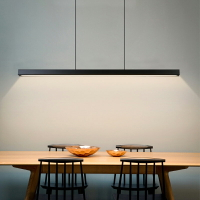 餐廳吊燈現代簡約北歐極簡餐桌吧臺辦公室創意led長條設計師燈具