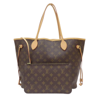 【二手名牌BRAND OFF】LOUIS VUITTON LV 路易威登 棕色 原花 PVC帆布 Neverfull MM 托特包 肩背包 M40995