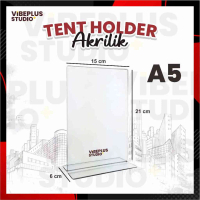 Tempat Brosur Akrilik Qris Barcode Nomor Menu Meja Portrait & Landscape - Ukuran A5