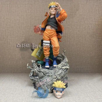 30cm Naruto Action Figure 01 Uzumaki Naruto Figure Junior Ninja Series Uzumaki Statue GK PVC Collectible Desktop Ornament Toys
