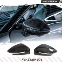 Prepreg Dry Carbon Fiber Car Side Rear Mirror Cover View Mirror Cover Sticker Protection For ZEEKR 001 2021-2023