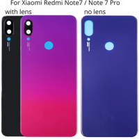 For Xiaomi Redmi Note 7 Battery Cover Back Door Glass Panel For Redmi Note 7 Pro Back Cover Rear Housing Case Replace