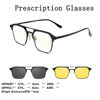 Prescription Eye Glasses Frames for Men Magnetic Progressive Titanium Reading Glasses Photochromic Computer Polarized Myopia