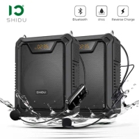 SHIDU 30W Waterproof Portable Audio Voice Amplifier Loudspeaker Bluetooth Speaker with Wired Mic for Teachers M1000