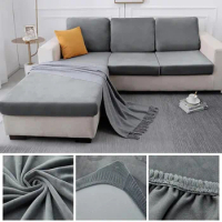 Velvet Sofa Seat Cushion Cover For Living Room Elastic L Shape Corner Armchair Sofa Slipcover Furniture Protector For Home