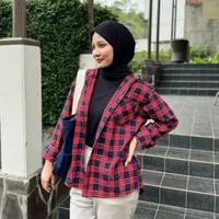 LEZAHRASIGNATURE SET Tari Basic Office Skirt | Setelan Rok Katun Hitam Panjang Wanita Kemeja Kotak B