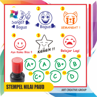 Stempel Penilaian Guru PAUD TK SD Stempel Flash Otomatis Penilaian Guru Custom Ukuran 25 mm Bisa COD