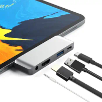 4 in 1 USB C HUB Type C To USB3.0 PD 60W Charging Audio 4K -compatible For iPad pro 2018/2019 Pro s9