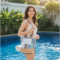Tas Goni Transparan Tote Bag Mika PVC Bahan Tebal