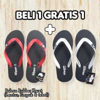 Filpper Sandal Jepit Pria Karet Rubber Beli 1 Gratis 1 - Anti Slip Tebal Lentur Simple Flip Flop - U