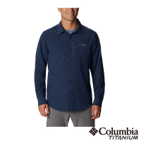 Columbia 哥倫比亞 男款-鈦涼感快排長袖襯衫-深藍 UAJ51790NY / S23