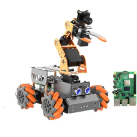 4WD Mecanum Wheel Robot Car with Camera Claw 4 Dof Robot Arm for Raspberry Pi 4B Robot DIY Kit Open Source AI Python Starter Kit
