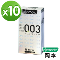 岡本003 PLATINUM 極薄保險套(6入裝 白金)x10盒