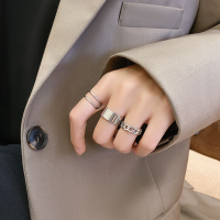 大碼戒指女胖mmins男潮時尚個性食指指環設計復古開口可調節尾戒