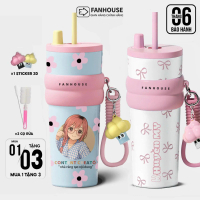[COD] [tiktok]Ly giữ nhiệt Candy inox 316 cao cấp, bình giữ nhiệt 710ml có ống hút Fan House khắc tê