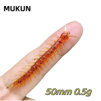 20PCS/LOT Mini Centipede Soft Fishing Lure 0.5g/55mm Worm Artificial Bait Small Decoys Fishing Accessories