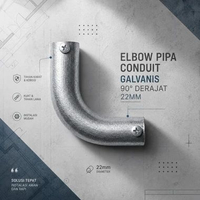 Elbow L Keni Pipa Kabel Listrik 22mm Galvanis Sambungan Knee Conduit Fitting Konektor EK01