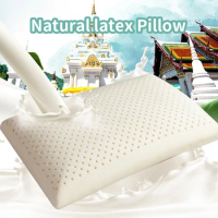 FAMCX GJILY Pure Natural Latex Pillow Thailand Remedial Neck Sleep Orthopedic Pillow Organic Cover Bed Pillow Inner Slow Rebound