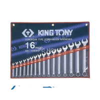 【KING TONY 金統立】專業級工具16件式複合扳手組 梅開扳手 1/4 ~1-1/4(KT1216SR)
