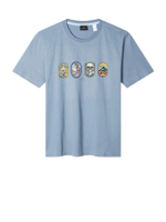 เสื้อยืดผู้ชาย รุ่น M2R-010R-TP5412-43D สีฟ้า