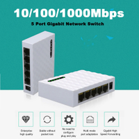 1000M Gigabit Mini 5 Port Fast Ethernet Network Switch LAN Hub RJ45 Ethernet และ Switching Hub Shunt Desktop Switch