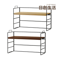 【日創生活】2件組-工業風實木鐵藝桌上層架(展示架 置物架 收納架)