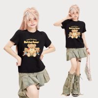 TOP Baby Tee HY KOREA áo thun nữ Gấu Butterbear 1682 cotton 100% co giãn tay ngắn