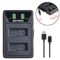 Batmax LP-E12 LPE12 LED Dual Charger with Type C Port &amp;USB Cable for Canon EOS M50, EOS M100,100D Kiss X7 Rebel SL1