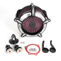 ตัวกรองอากาศสีดำ Turbine รถจักรยานยนต์ Air Cleaner Intake Filter สำหรับ Harley Sportster Iron XL 883