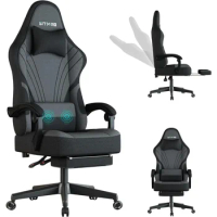 Gaming Chair,Big and Tall Gaming Chairs with Footrest,Ergonomic Computer Chair,Fabric Office Chairs with Lumbar Support,360