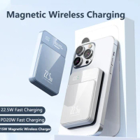 20000mAh Magnetic Wireless Charger Power Bank Magnetic Ring for iPhone 15 14 Samsung Huawei Xiaomi 22.5W Fast Charging Powerbank