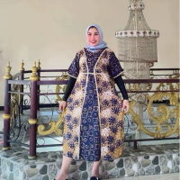 Daster Rumina Karin renda Mnf. DkR4. Sb lengan pendek resleting depan