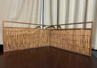 日本中古回流實木框架蘆葦屏風圍爐屏風桌面屏風侘寂風兩曲屏風