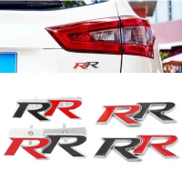3D Metal RR Logo Car Front Grille Rear Trunk Emblem Badge Decals For Honda Civic Mugen Accord Crv City Hrv Sticker Accessories