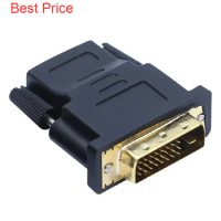 60Pcs 24+1 DVI Male to HDMI-compatible Female Converter To DVI Adapter Support 1080P For HDTV Projector Gold Plated Adapter
