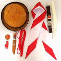 set lengkap peralatan Pramuka anak perempuan topi bambu+alat lengkap cewe sd