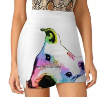 Pit Bull | Rainbow Series | Pop Art Women'S Summer Fake Two Piece Skirts Casual Sports Beach Skirt Girl Skorts Pit Bull Rainbow
