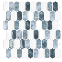 Premium Peel and Stick Tiles 3D Grey and White Marble lWaterproof Kitchen Backsplash Decor Self Adhesive Wallpaper