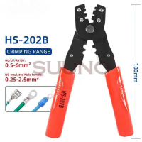 HS-202B Wire Crimper Multi Function Tools Crimping Stripper Cutting Tools Range 0.25-2.5mm2 7'' Cabl