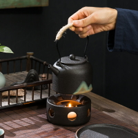 放蠟燭的加熱陶瓷茶壺底座復古保溫煮茶器陶瓷溫茶爐家用茶具配件