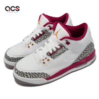 Nike 休閒鞋 Air Jordan 3 Retro GS 大童 女鞋 白 紅 三代 喬丹 爆裂紋 紅雀 AJ3 398614-126