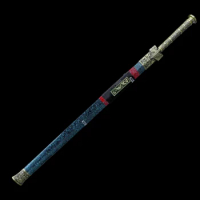 Han Dynasty Chinese Sword Handmade History Han Jian Practice 1060 Steel Blue Sheath Metal Fitting No Sharp
