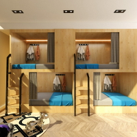 優樂悅~實木上下床全包公寓床板式雙層床員工宿舍高低床多層實木板上下鋪