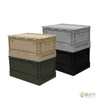 【Greencalm 綠舒市】樹德 側開速取箱 收納箱 FB-6040S 居家收納 戶外郊遊(可上鎖/可折疊/黑灰棕色軍綠)