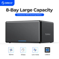 ORICO NS Series 3.5'' 8 Bay USB3.0 HDD Docking Station SATA to USB3.0 HDD Enclosure with 120W Power for Bitcoin Altcoins Mining