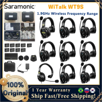 Saramonic WiTalk WT9S Full-Duplex Wireless Intercom Headset System Communication Marine Boat Football Coaching Events Microphone