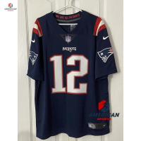2024Mens NFL New England Patriots Tom Brady Blue Limited Edition เสื้อฟุตบอลอเมริกัน