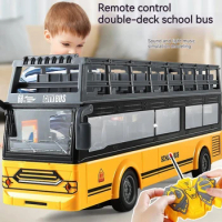 Light Music 4wd 1:30 Simulation Can Open The Door Double-decker Remote Control Bus School Bus Ambulance Model Rc Car Kids Toy