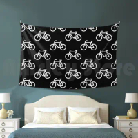 Bike Pattern ( White And Black ) Customized Tapestry Danibeez Danibeezdesign Gravel Bike Bikes Cycling